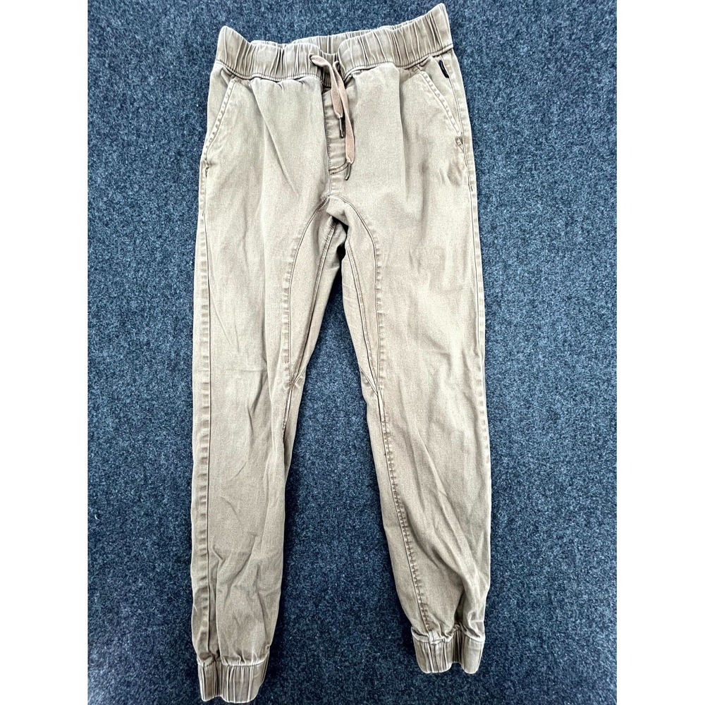 Ring Of Fire Jogger Pants Womens Medium Taupe Cotton Stretch Drawstring Casual